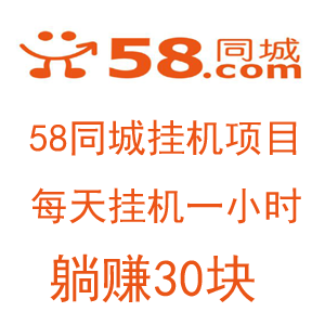 58同城挂机项目：每天挂机一小时，收益在30左右